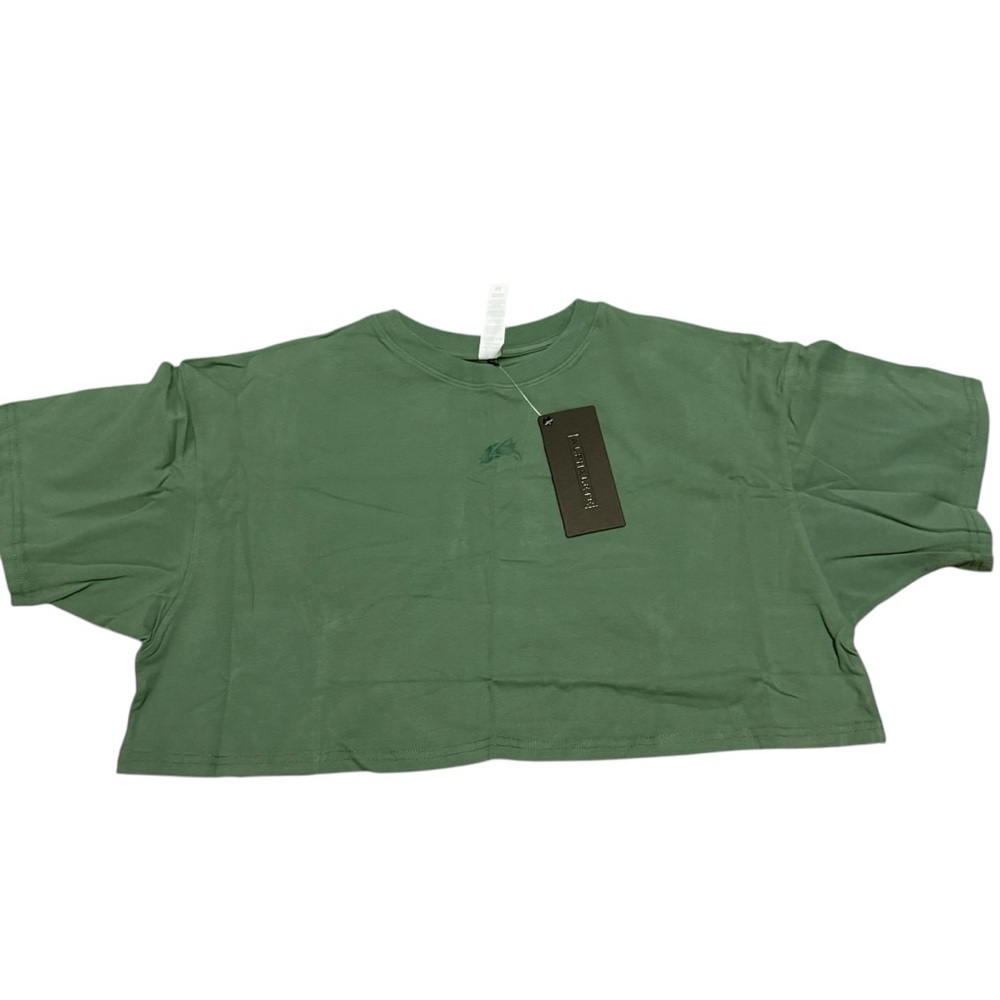 NWT Alphalete Green Crop Top Short Sleeve Womens Medium